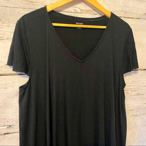 KENSIE CASUAL BLACK SOFT FLOWY DRESS XL - Picture 2 of 5